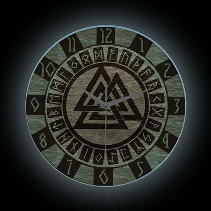 Valknut Rune Wall Clock