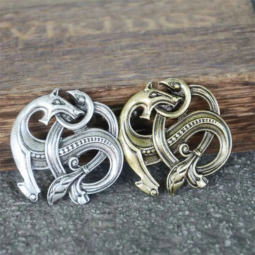 Viking Dragon Knot Pin Brooch