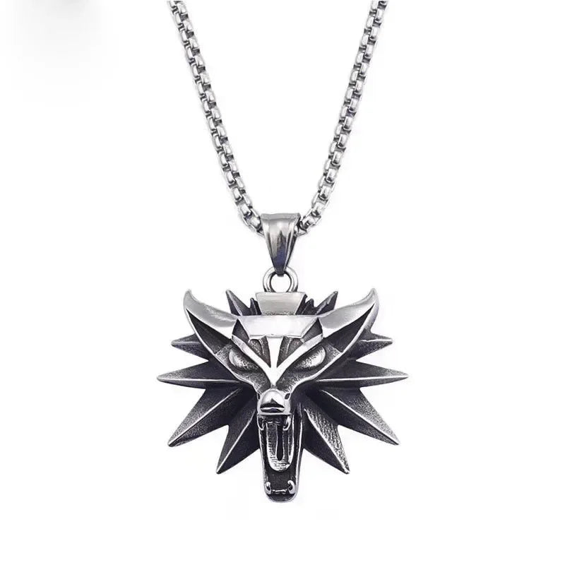 Viking Wolf Amulet – Steel Norse Warrior Pendant