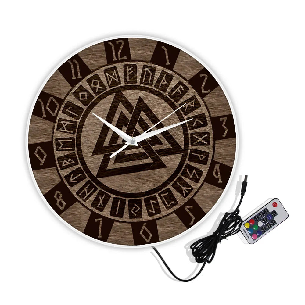Valknut Rune Wall Clock