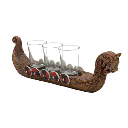 Viking Dragon Longship Shot Glass Set