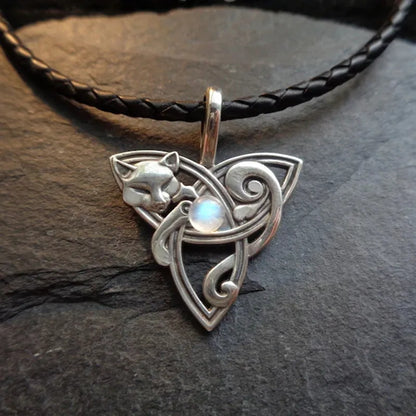 Celtic Cat Knot Choker Necklace