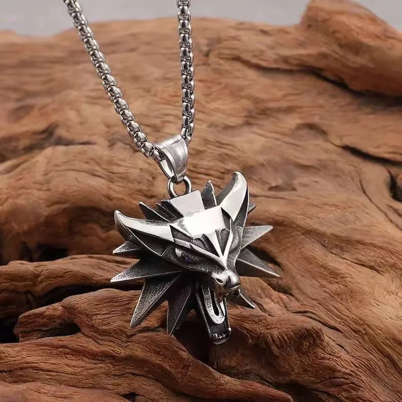 Viking Wolf Amulet – Steel Norse Warrior Pendant