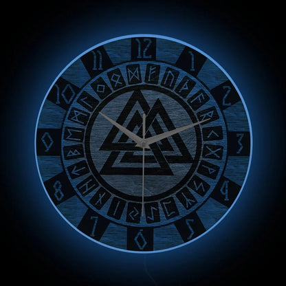 Valknut Rune Wall Clock
