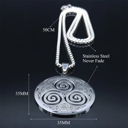 Silver Celtic Spiral Pendant Necklace