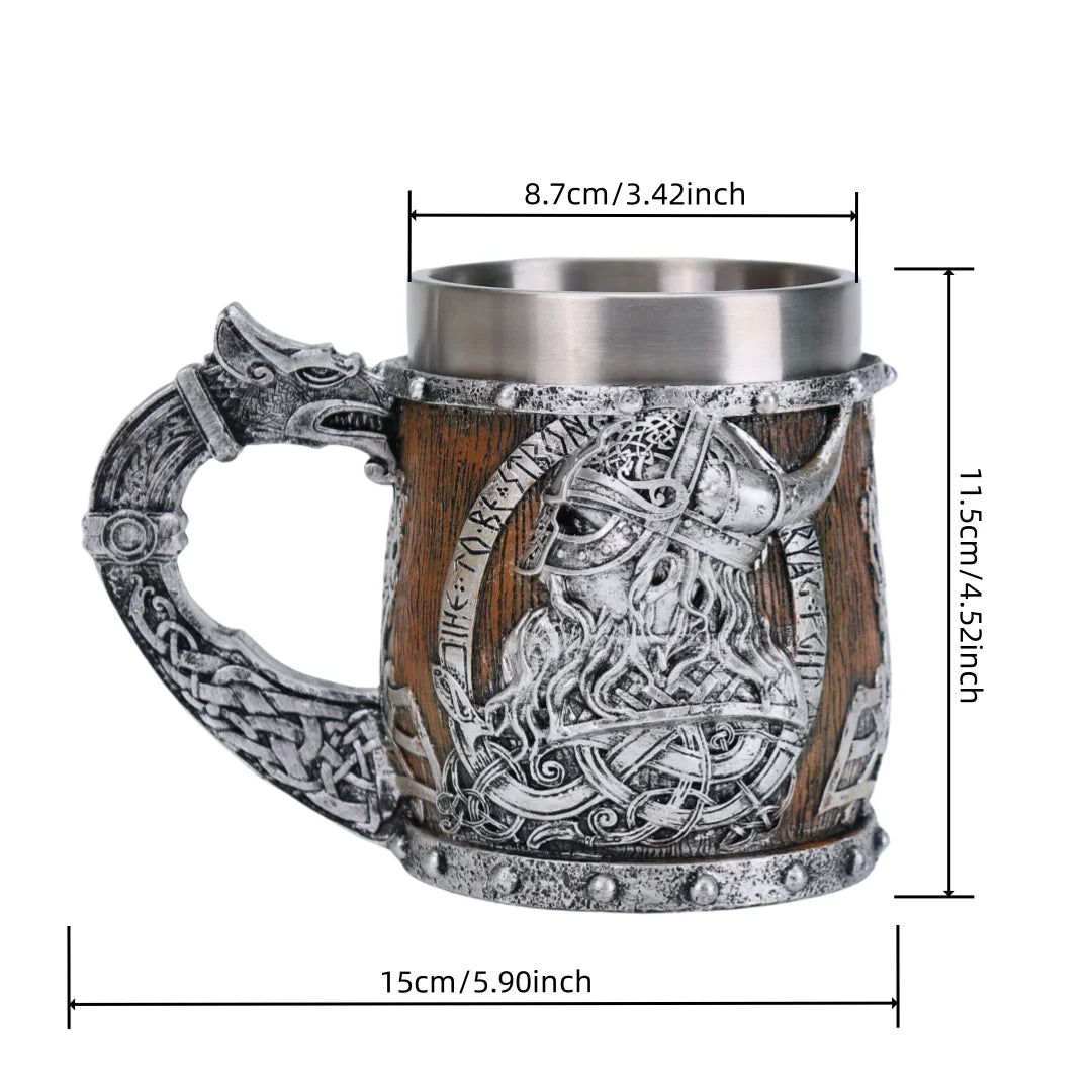 Valhalla Viking Stainless Steel Mug Tankard