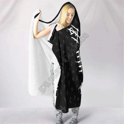 Viking Tattoo 3D Hooded – Sherpa Fleece Wearable Blanket