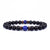 Volcanic Lava Stone Beaded Bracelet with Tibetan Buddha Charm