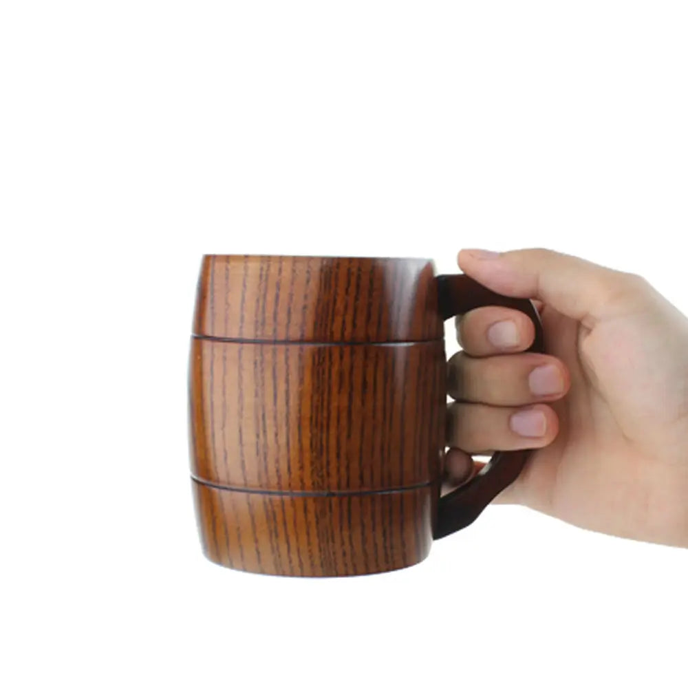 Handcrafted Natural Oak Wood Tankard Beer Mug