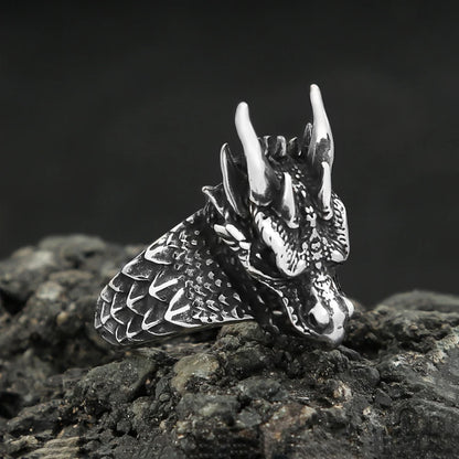 Viking Dragon Head Ring