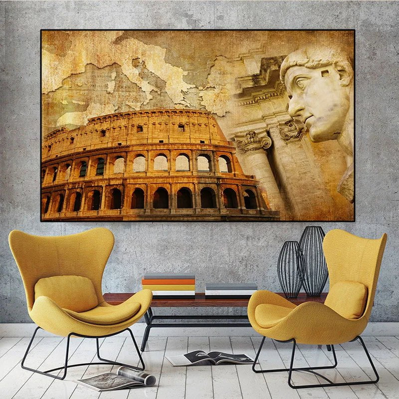 Abstract Great Roman Empire Canvas Painting Retro Style Posters and Prints Wall Pictures Cuadros Living Room Home Decor No Frame Ancient Treasures Ancientreasures Viking Odin Thor Mjolnir Celtic Ancient Egypt Norse Norse Mythology