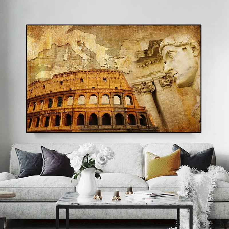 Abstract Great Roman Empire Canvas Painting Retro Style Posters and Prints Wall Pictures Cuadros Living Room Home Decor No Frame Ancient Treasures Ancientreasures Viking Odin Thor Mjolnir Celtic Ancient Egypt Norse Norse Mythology