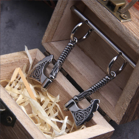 Viking Axe Rune Earrings