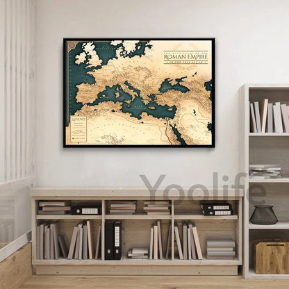 Ancient Rome Map Art Prints Roman Empire Poster Dark Fantasy Style Roman Empire Map Canvas Painting Office Wall Pictures Decor Ancient Treasures Ancientreasures Viking Odin Thor Mjolnir Celtic Ancient Egypt Norse Norse Mythology