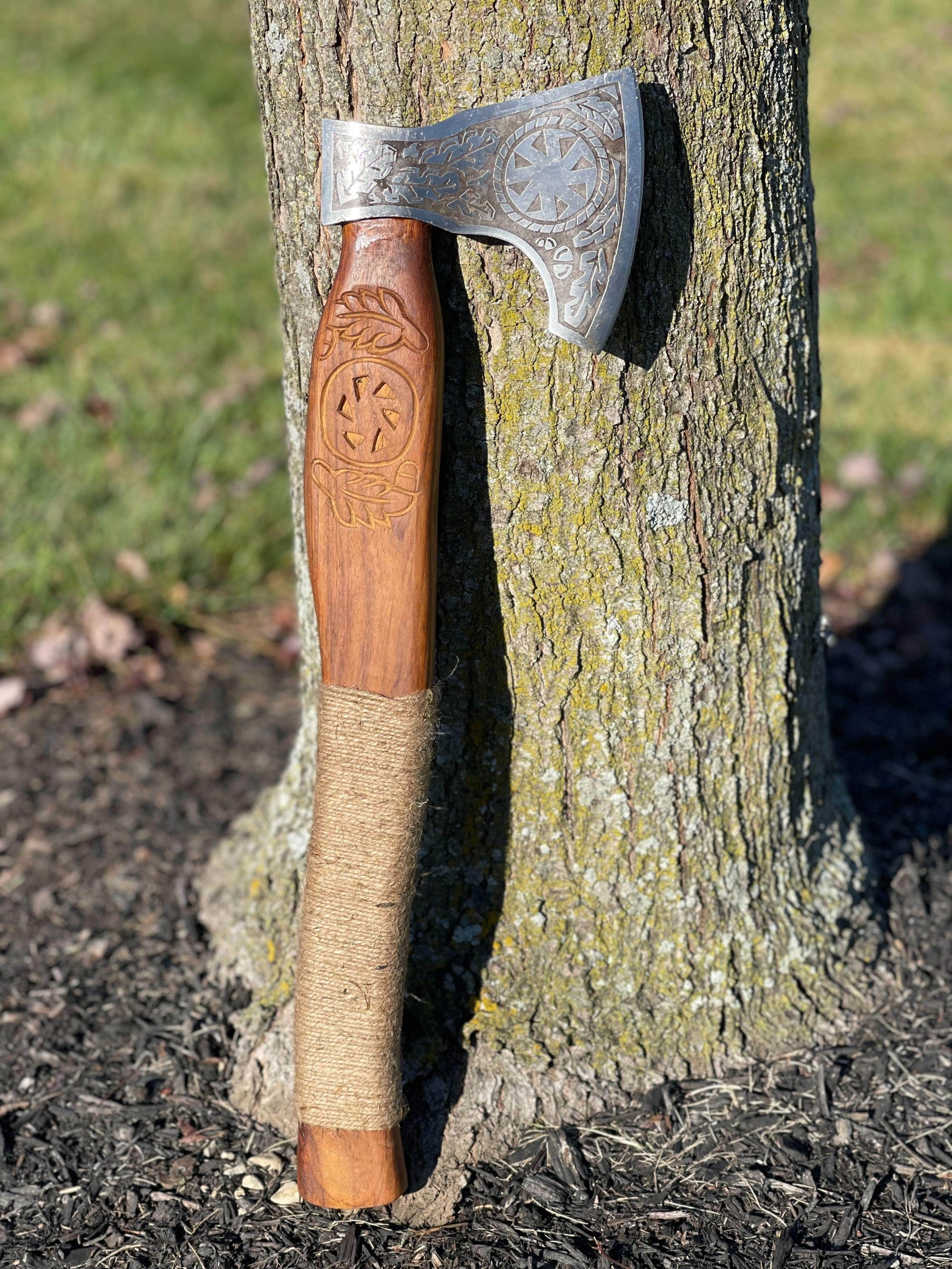 Axes Viking Axe Hand-Forged Hatchet Carbon Steel Ancient Treasures Ancientreasures Viking Odin Thor Mjolnir Celtic Ancient Egypt Norse Norse Mythology