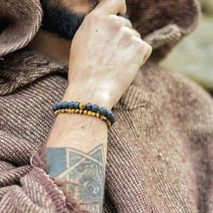 Bracelets Tibetan Buddha Wrist Chain Volcanic Stone Bracelet for Men Ancient Treasures Ancientreasures Viking Odin Thor Mjolnir Celtic Ancient Egypt Norse Norse Mythology