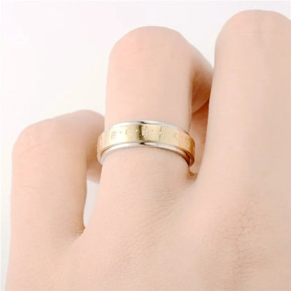 Tibetan Six-Character Mantra Spinner Ring