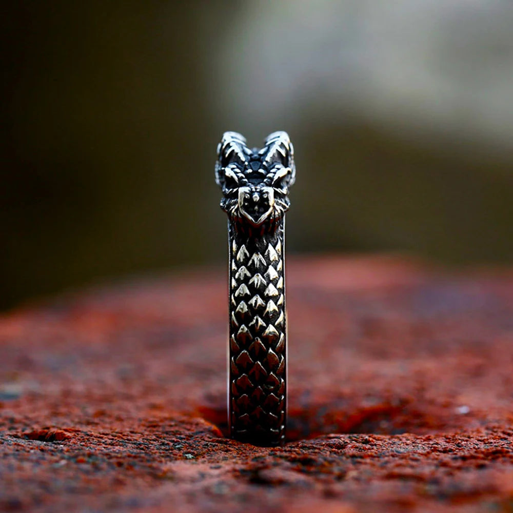 Viking Ouroboros Snake Ring