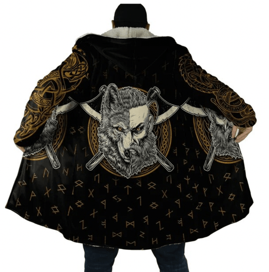 Cloak Vikings Hooded Cloak Wolf 3D Print Ancient Treasures Ancientreasures Viking Odin Thor Mjolnir Celtic Ancient Egypt Norse Norse Mythology