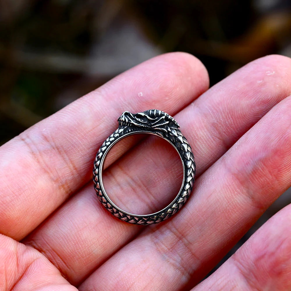 Viking Ouroboros Snake Ring