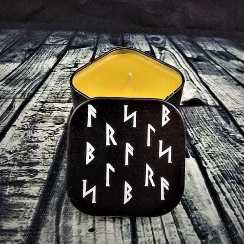 Freya's Tears Rune Candle Tin: 3 pack Ancient Treasures Ancientreasures Viking Odin Thor Mjolnir Celtic Ancient Egypt Norse Norse Mythology