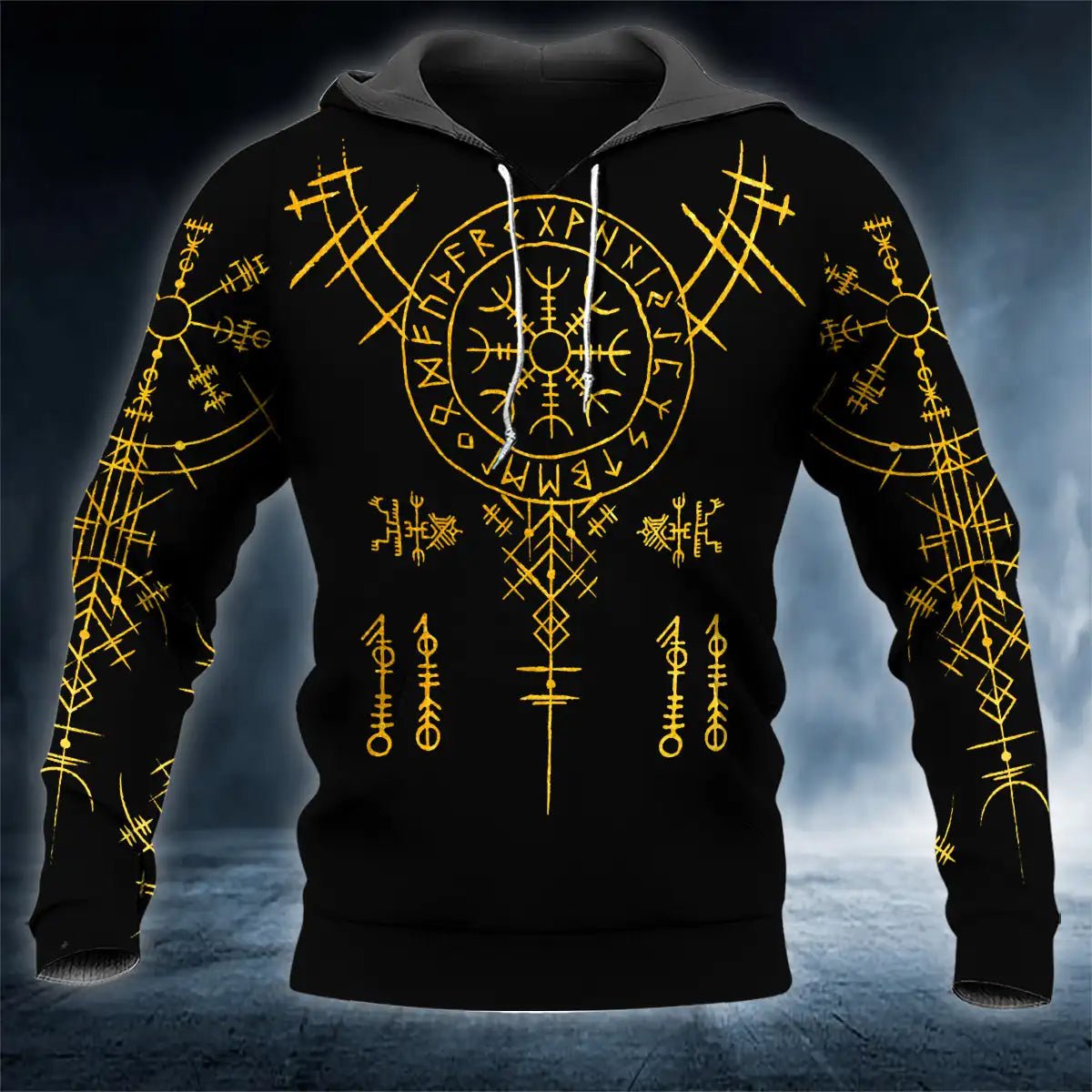 Best Deal for Men Viking Raven Zip Hoodie, 3D Printed Nordic Rune Tattoos