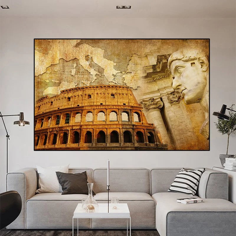 Abstract Great Roman Empire Canvas Painting Retro Style Posters and Prints Wall Pictures Cuadros Living Room Home Decor No Frame Ancient Treasures Ancientreasures Viking Odin Thor Mjolnir Celtic Ancient Egypt Norse Norse Mythology
