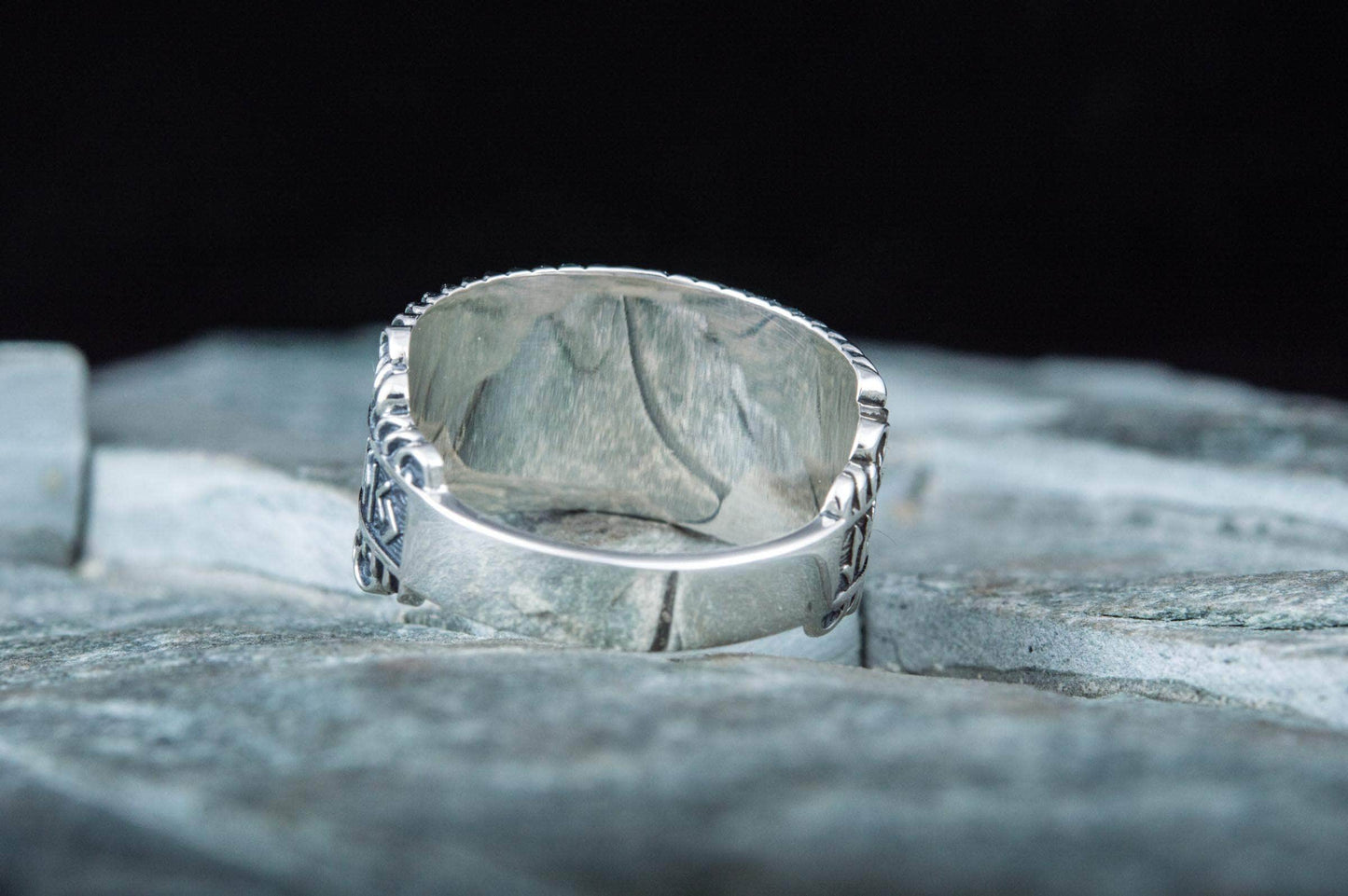 Hauberk Viking Ring with Elder Futhark Runes Sterling Silver Unique Jewelry Ancient Treasures Ancientreasures Viking Odin Thor Mjolnir Celtic Ancient Egypt Norse Norse Mythology