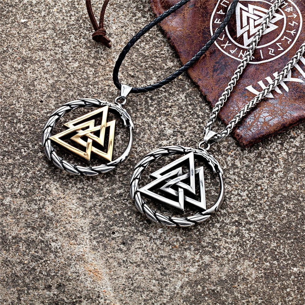 Home Punk Vikings Dragon Stainless Steel Necklace Mens Nordic Runes Pendant Triangle Vegvisir Amulet Scandinavian Ouroboros Jewelry Ancient Treasures Ancientreasures Viking Odin Thor Mjolnir Celtic Ancient Egypt Norse Norse Mythology