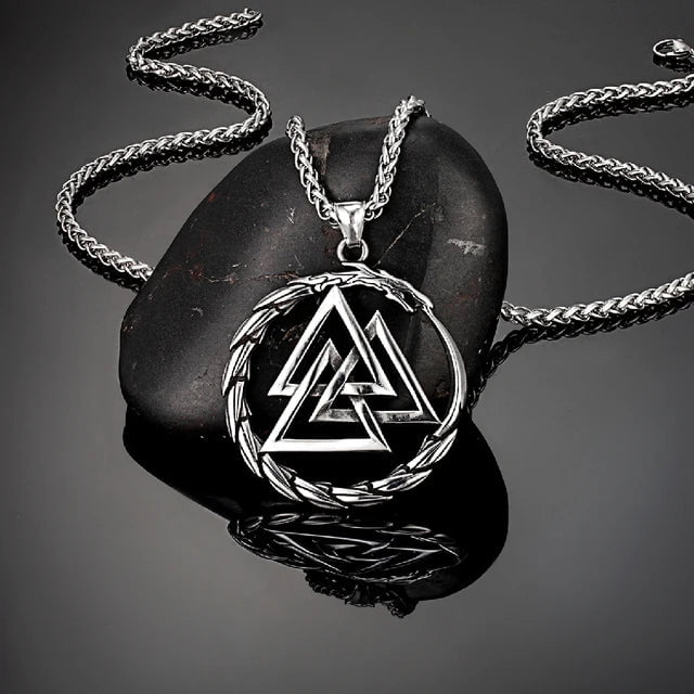 Home Steel With Chain / 60CM Punk Vikings Dragon Stainless Steel Necklace Mens Nordic Runes Pendant Triangle Vegvisir Amulet Scandinavian Ouroboros Jewelry Ancient Treasures Ancientreasures Viking Odin Thor Mjolnir Celtic Ancient Egypt Norse Norse Mythology