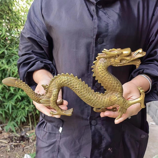 Ancient Tibet Copper Gilt Dragon Chinese Sculpture