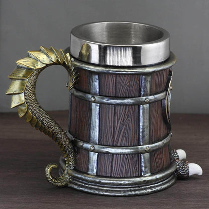 Mug Viking Dragon Stainless Steel Mug Ancient Treasures Ancientreasures Viking Odin Thor Mjolnir Celtic Ancient Egypt Norse Norse Mythology