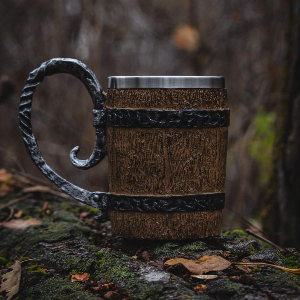 Mugs 1 Mug Free Viking Wooden Stainless Steel Tankard Mug for orders over $75 Ancient Treasures Ancientreasures Viking Odin Thor Mjolnir Celtic Ancient Egypt Norse Norse Mythology