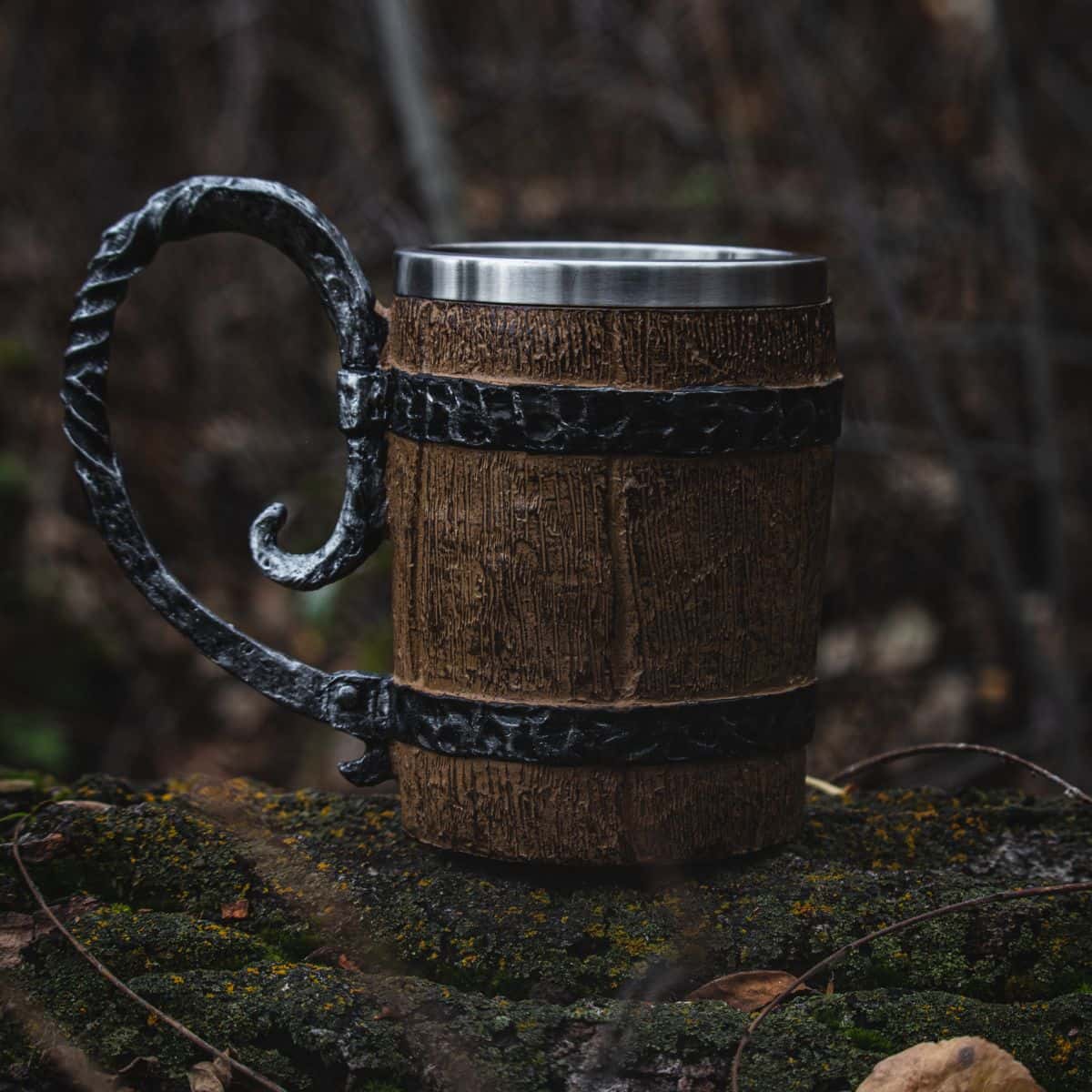 Mugs 1 Mug Free Viking Wooden Stainless Steel Tankard Mug for orders over $75 Ancient Treasures Ancientreasures Viking Odin Thor Mjolnir Celtic Ancient Egypt Norse Norse Mythology