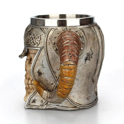 Mugs Vikings Goat Horns Stainless Steel Mug - Bundles Ancient Treasures Ancientreasures Viking Odin Thor Mjolnir Celtic Ancient Egypt Norse Norse Mythology