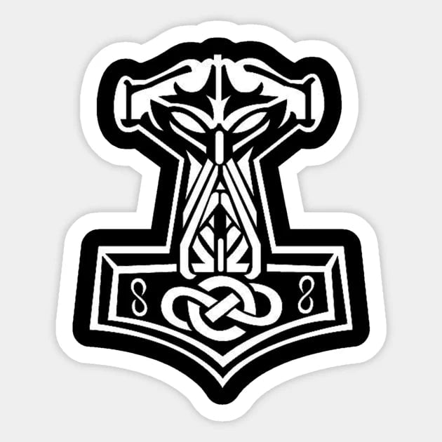 Patch & Stickers Vikings Mjolnir Sticker Ancient Treasures Ancientreasures Viking Odin Thor Mjolnir Celtic Ancient Egypt Norse Norse Mythology