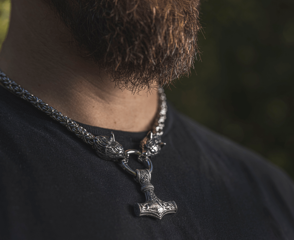 Pendants & Necklaces Vikings Mjolnir Stainless Steel King Chain Necklace Ancient Treasures Ancientreasures Viking Odin Thor Mjolnir Celtic Ancient Egypt Norse Norse Mythology