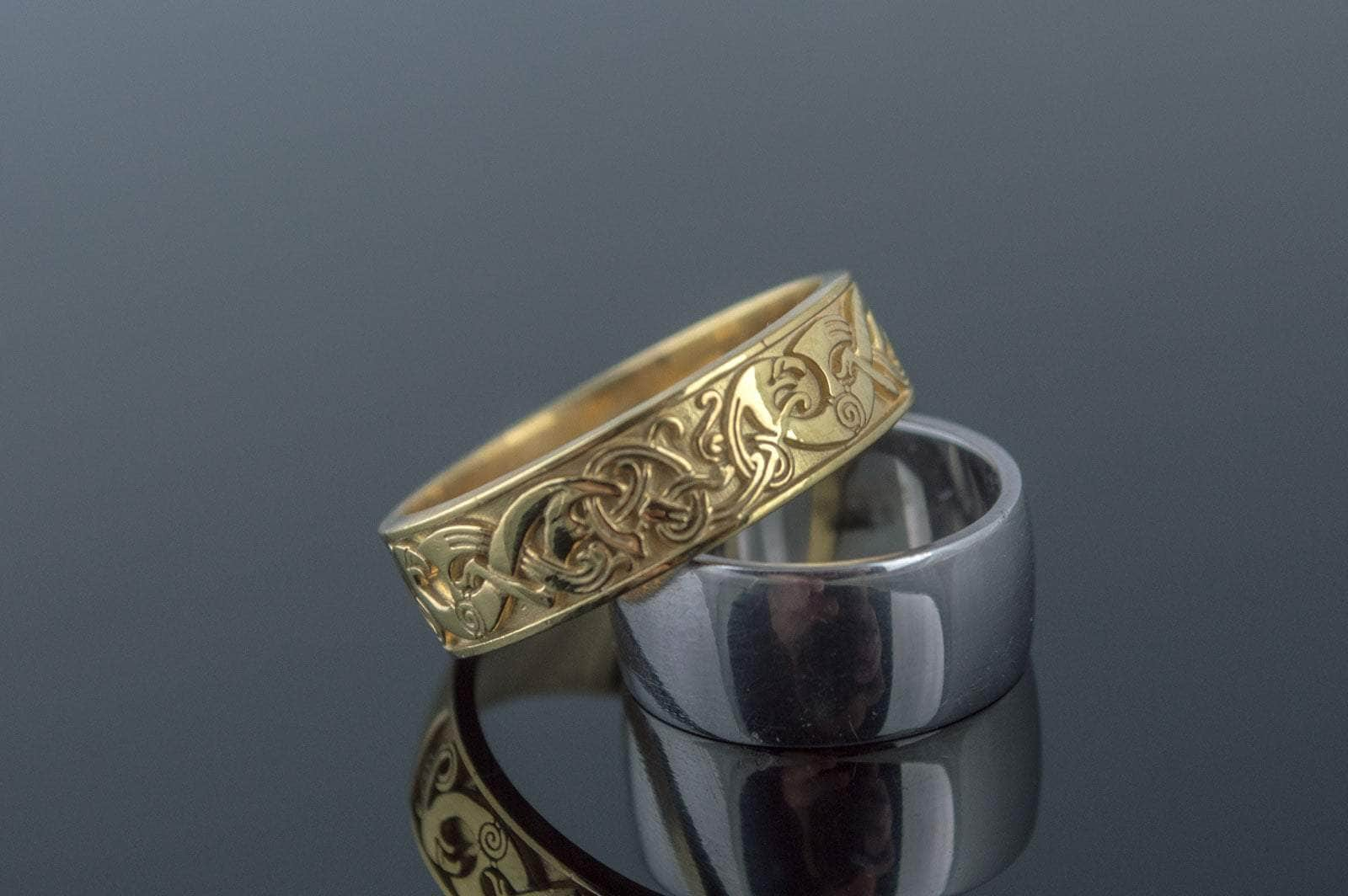 Ring Ornament Ring Gold Handcrafted Jewelry Ancient Treasures Ancientreasures Viking Odin Thor Mjolnir Celtic Ancient Egypt Norse Norse Mythology