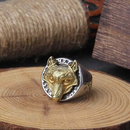 Rings 7 / Mix Gold / China Viking Rune Ring Stainless Steel Ancient Treasures Ancientreasures Viking Odin Thor Mjolnir Celtic Ancient Egypt Norse Norse Mythology