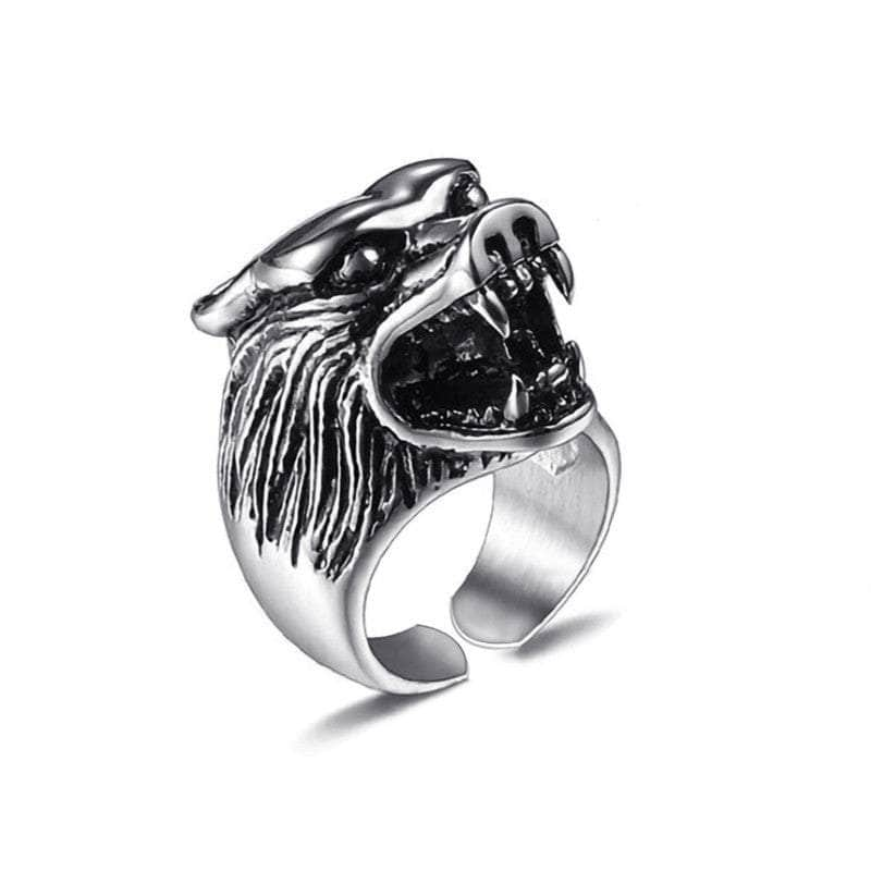 Rings Viking Nordic Wolf Fenrir Stainless Steel 316 Ring Ancient Treasures Ancientreasures Viking Odin Thor Mjolnir Celtic Ancient Egypt Norse Norse Mythology