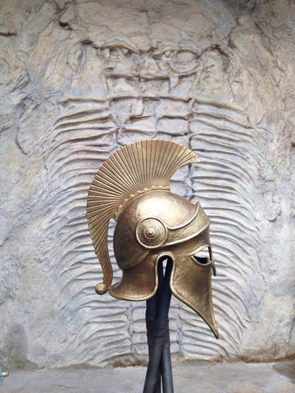 Sculptures & Figurines Ancient Greek Corinthian War Helmet w/Long Crest Ancient Treasures Ancientreasures Viking Odin Thor Mjolnir Celtic Ancient Egypt Norse Norse Mythology