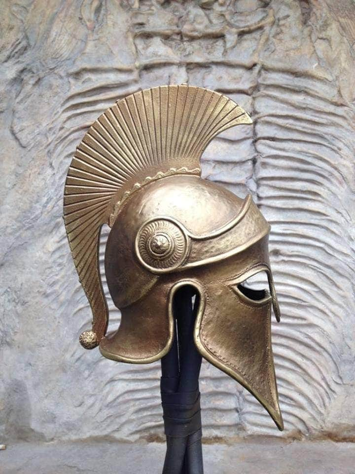 Sculptures & Figurines Ancient Greek Corinthian War Helmet w/Long Crest Ancient Treasures Ancientreasures Viking Odin Thor Mjolnir Celtic Ancient Egypt Norse Norse Mythology