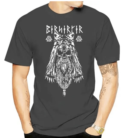 Shirts & Tops Gray / S Vikings The Berserker T-Shirt Ancient Treasures Ancientreasures Viking Odin Thor Mjolnir Celtic Ancient Egypt Norse Norse Mythology