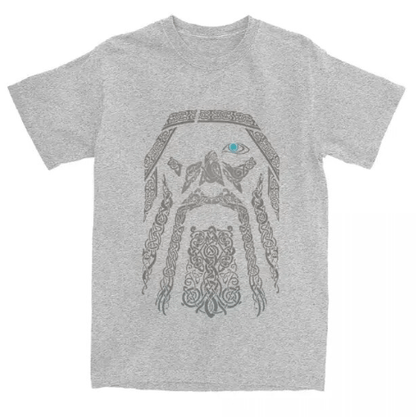 Shirts & Tops Gray / XS Vikings Odin Exclusive Cotton T-Shirt Ancient Treasures Ancientreasures Viking Odin Thor Mjolnir Celtic Ancient Egypt Norse Norse Mythology