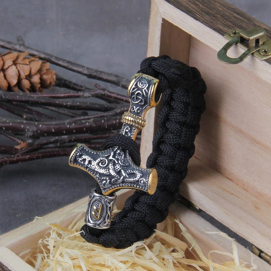 Stainless Steel Viking Mjolnir Leather Bracelet Ancient Treasures Ancientreasures Viking Odin Thor Mjolnir Celtic Ancient Egypt Norse Norse Mythology