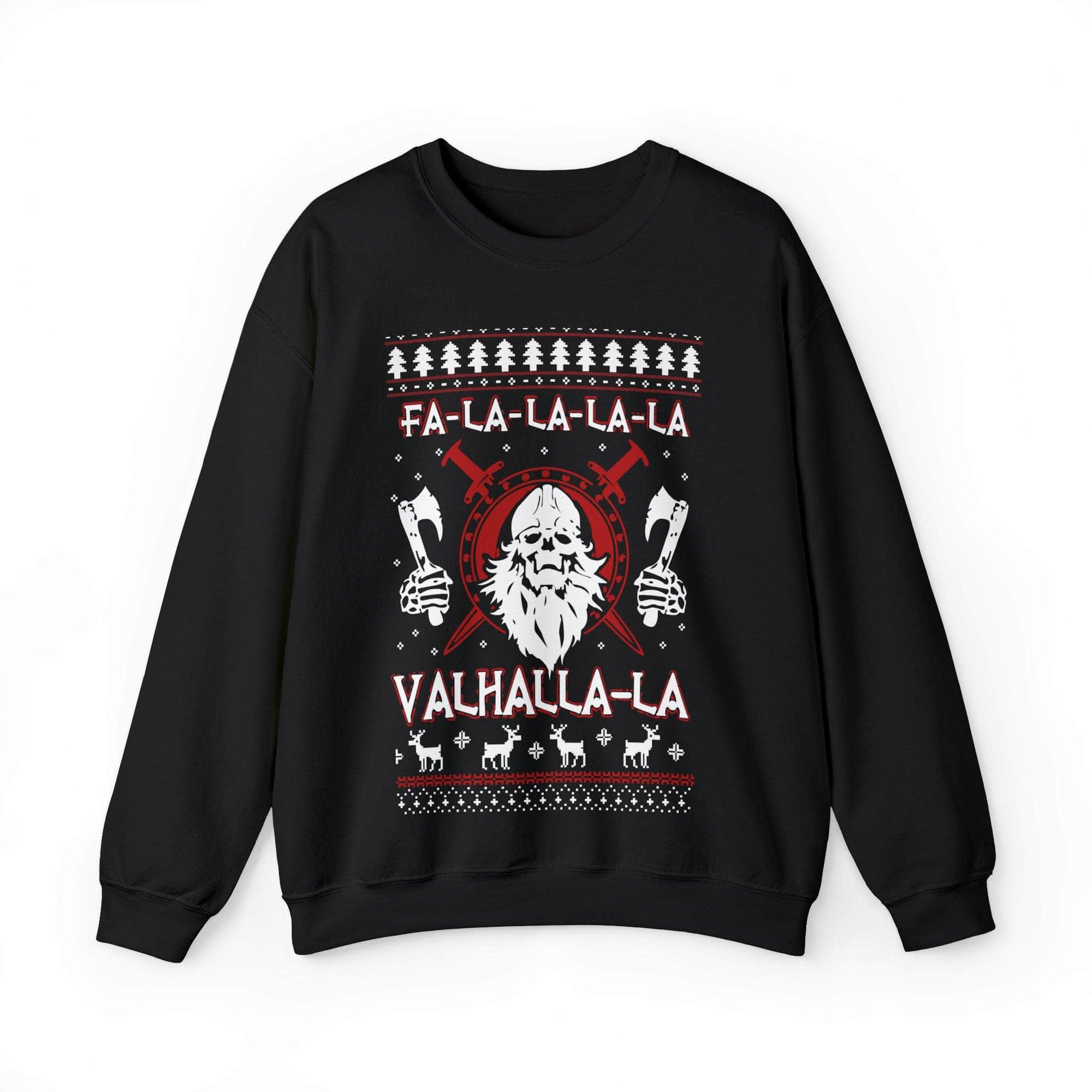Sweatshirt S Unisex Fa - La - La Valhalla New Holiday Sweater Ancient Treasures Ancientreasures Viking Odin Thor Mjolnir Celtic Ancient Egypt Norse Norse Mythology