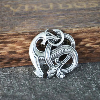Viking Dragon Knot Pin Brooch