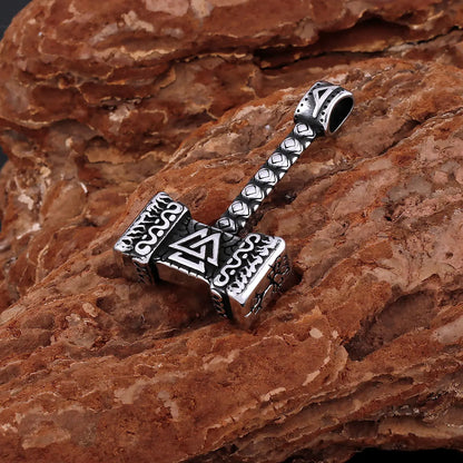 Viking Mjölnir Rune Pendant Necklace