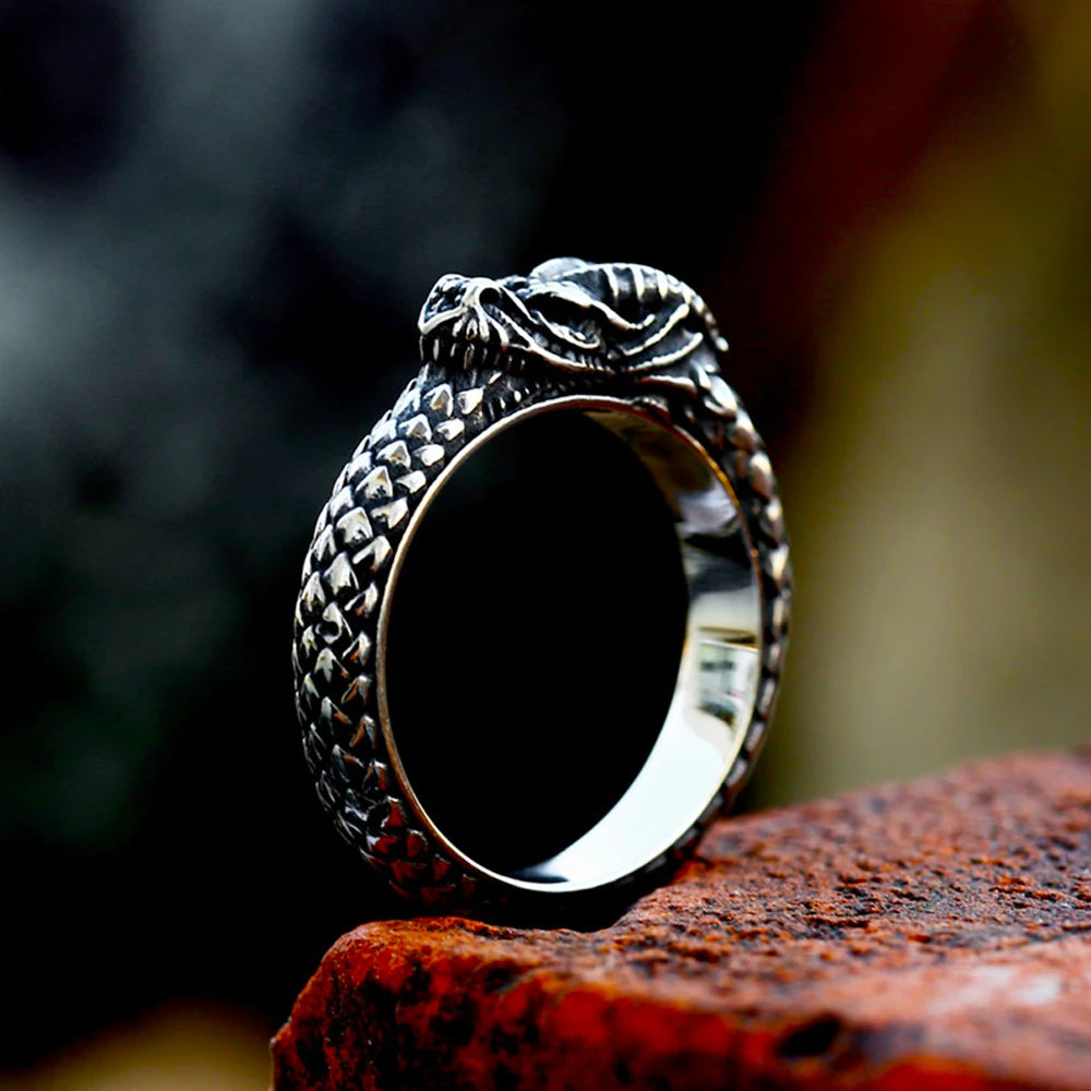 Viking Ouroboros Snake Ring