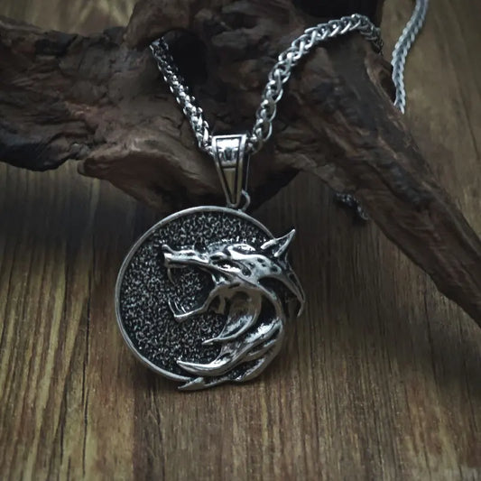 Viking Wolf Stainless Steel Necklace